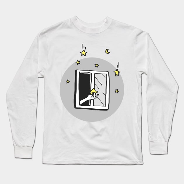 Catch A Falling Star - Right Out Your Window Long Sleeve T-Shirt by WordvineMedia